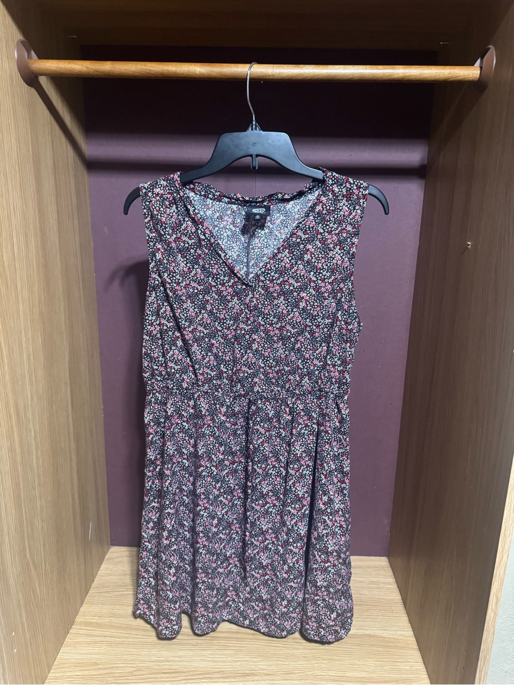 Bobeau Black Multicolor Floral Sleeveless V-Neck Dress Size 1X